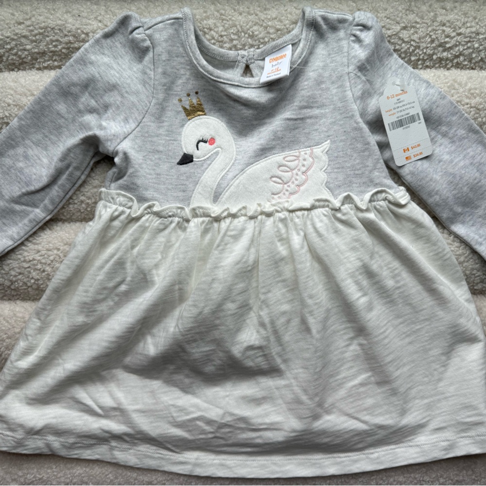 Gymboree baby girls swan dress 6-12 months